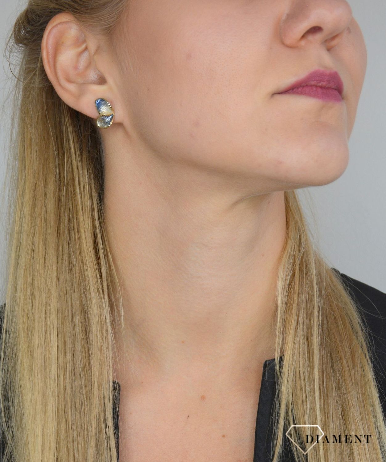 Złote kolczyki koła 585 'lśniący kwiat' DIA-KLC-OR204560-585.jpg