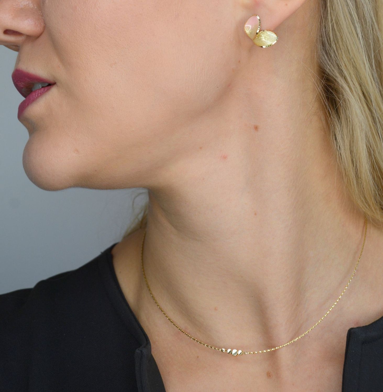 Złote kolczyki koła 585 'lśniący kwiat' DIA-KLC-OR204610-585.jpg