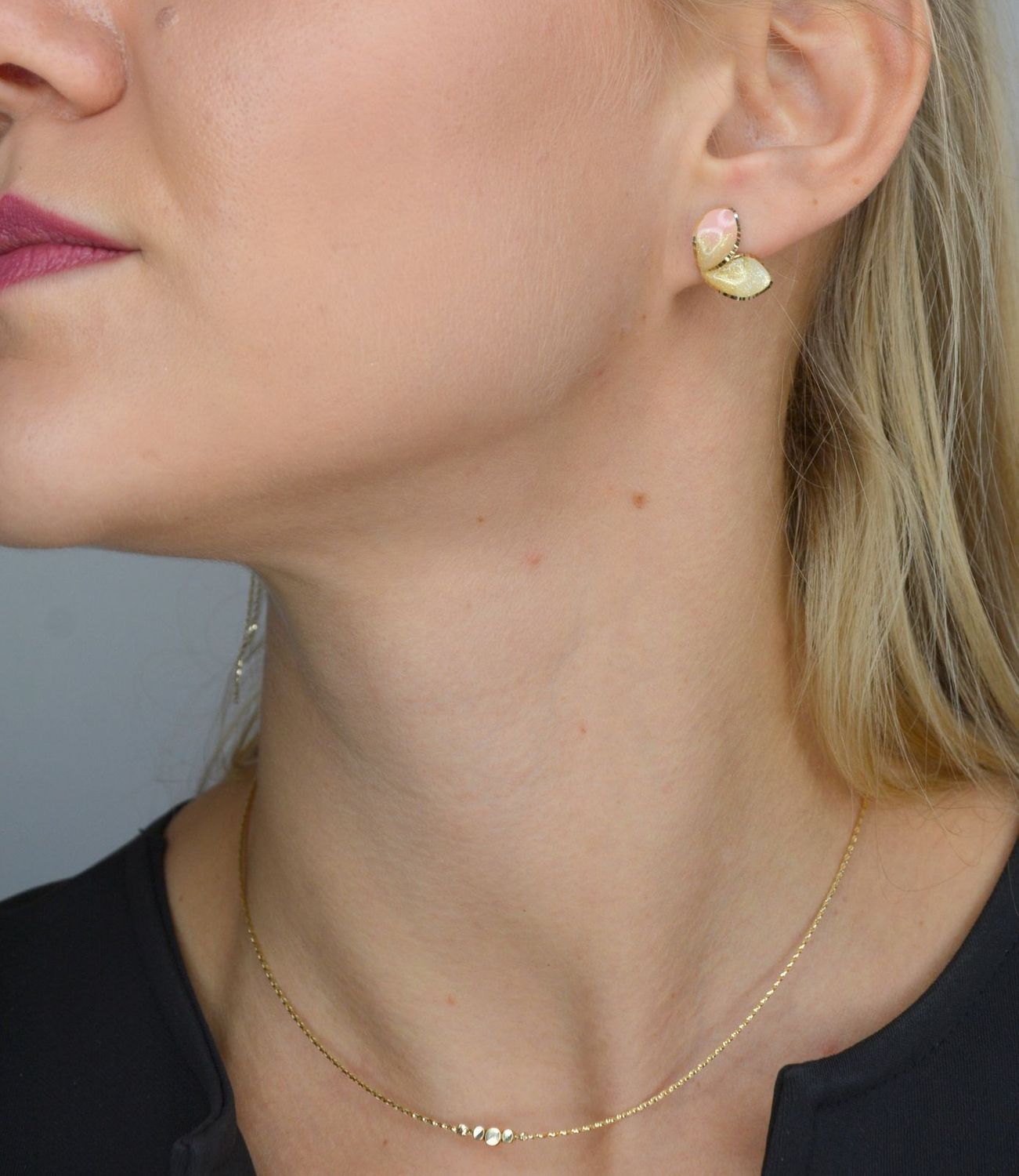 Złote kolczyki koła 585 'lśniący kwiat' DIA-KLC-OR204610-585.jpg