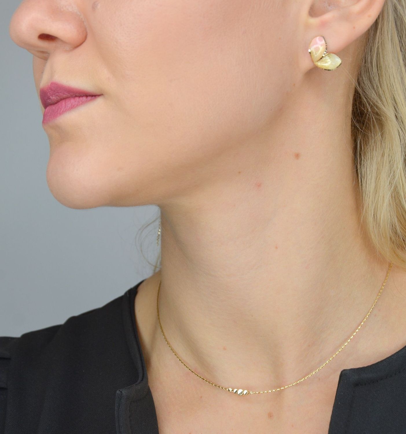 Złote kolczyki koła 585 'lśniący kwiat' DIA-KLC-OR204610-585.jpg