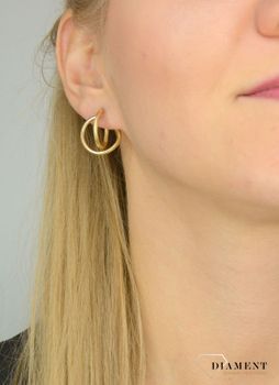 Złote kolczyki przy uchu 585 'Eleganckie & krótkie' DIA-KLC-OR204623-585 Kolczyki złote w Sklepie (4).JPG
