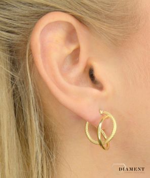 Złote kolczyki przy uchu 585 'Eleganckie & krótkie' DIA-KLC-OR204623-585 Kolczyki złote w Sklepie (6).JPG