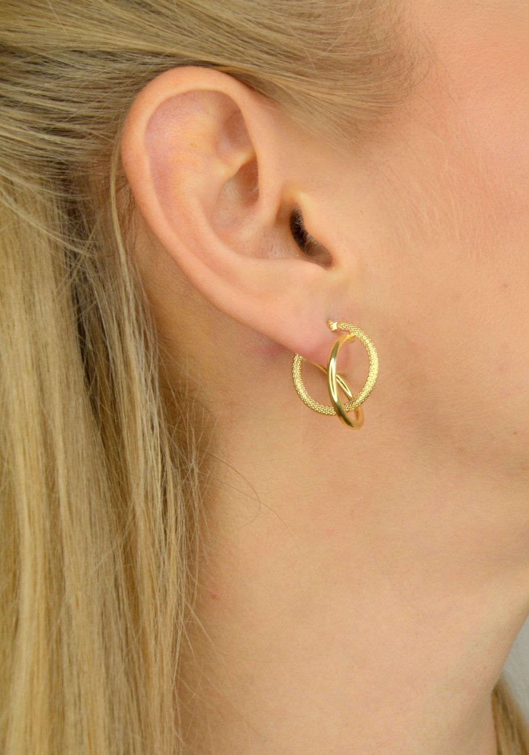 Złote kolczyki przy uchu 585 'Eleganckie & krótkie' DIA-KLC-OR204623-585.jpg