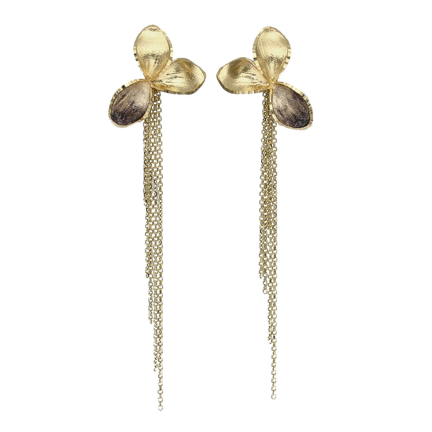 Złote kolczyki koła 585 'lśniący przedłużony kwiat' DIA-KLC-OR205295-585.jpg