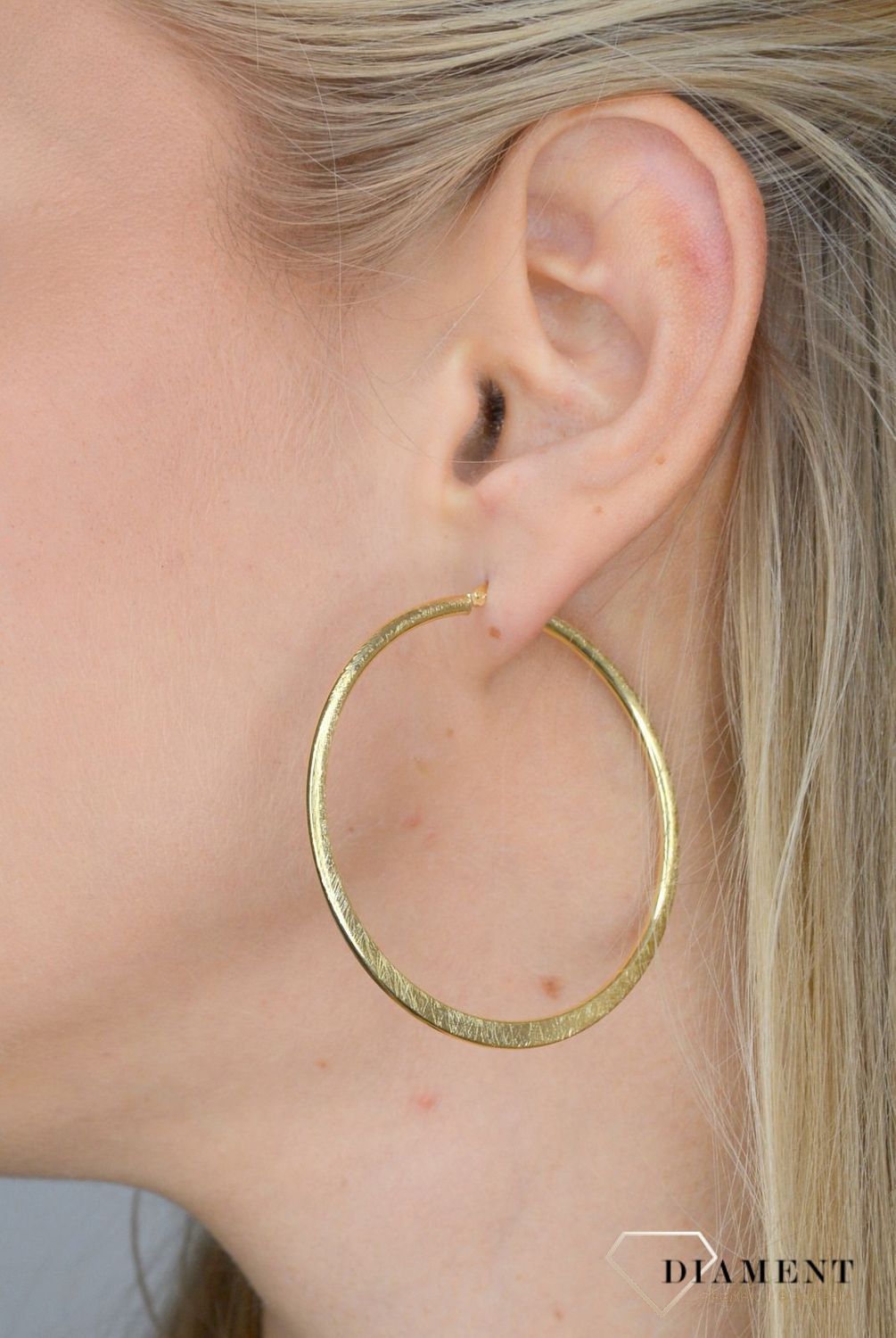 Złote kolczyki koła 585 matowe 5,5 cm DIA-KLC-OR205574-585.jpg