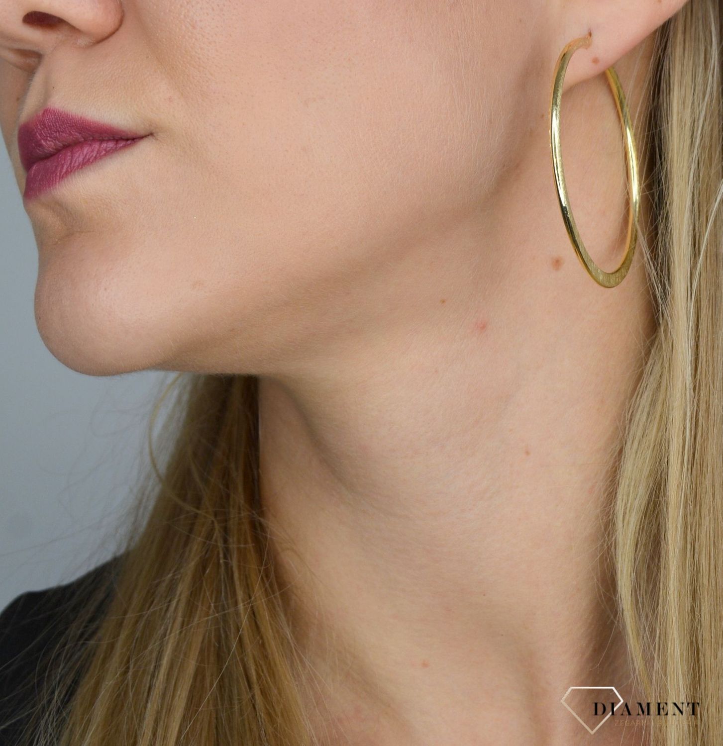 Złote kolczyki koła 585 matowe 5,5 cm DIA-KLC-OR205574-585.jpg