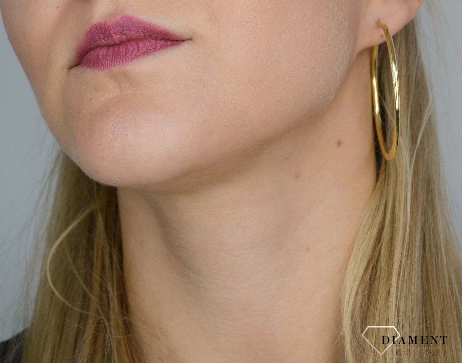 Złote kolczyki koła 585 matowe 5,5 cm DIA-KLC-OR205574-585.jpg