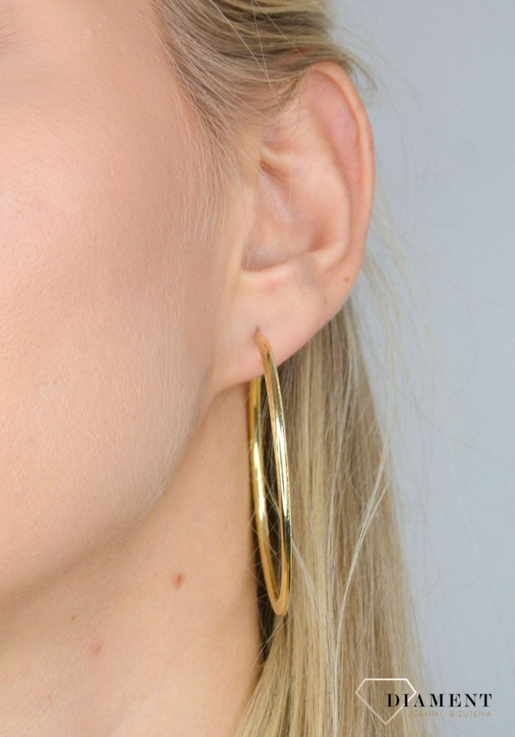 Złote kolczyki koła 585 matowe 5,5 cm DIA-KLC-OR205574-585.jpg