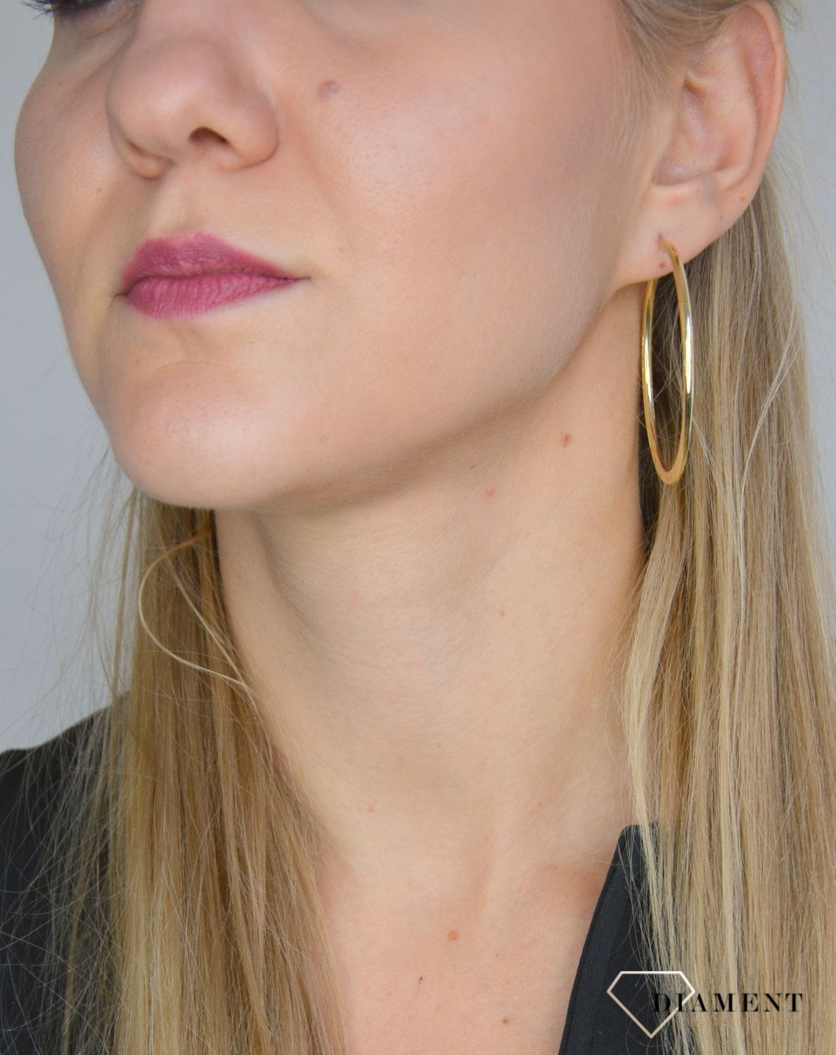 Złote kolczyki koła 585 matowe 5,5 cm DIA-KLC-OR205574-585.jpg