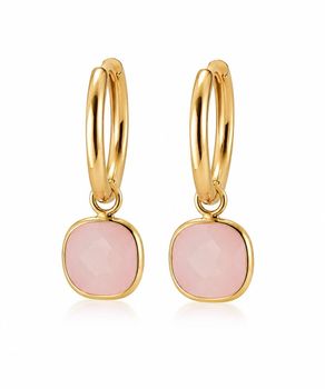 Kolczyki damskie DALL’ACQUA złote 585 z naturalnym kwarcem różowym – 2 cm pink.jpg