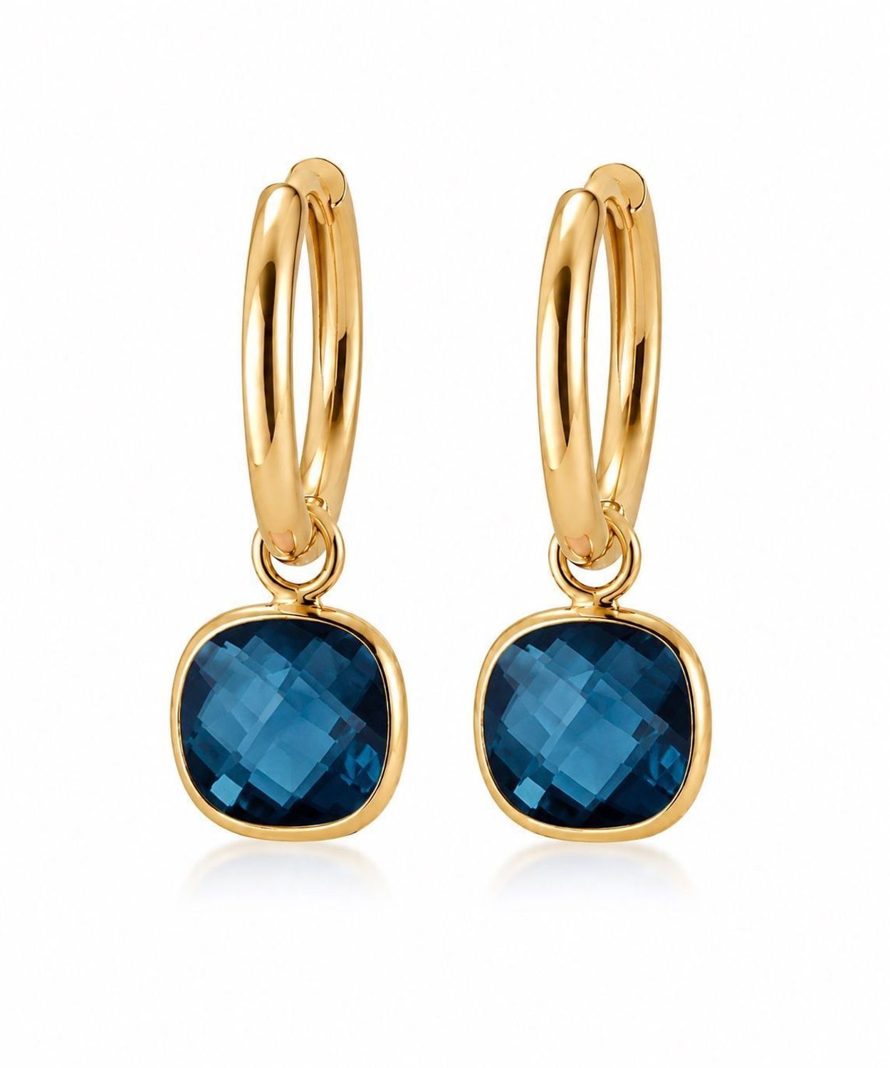 Kolczyki damskie DALL’ACQUA złote 585 z topazem London Blue – 2 cm blue.jpg