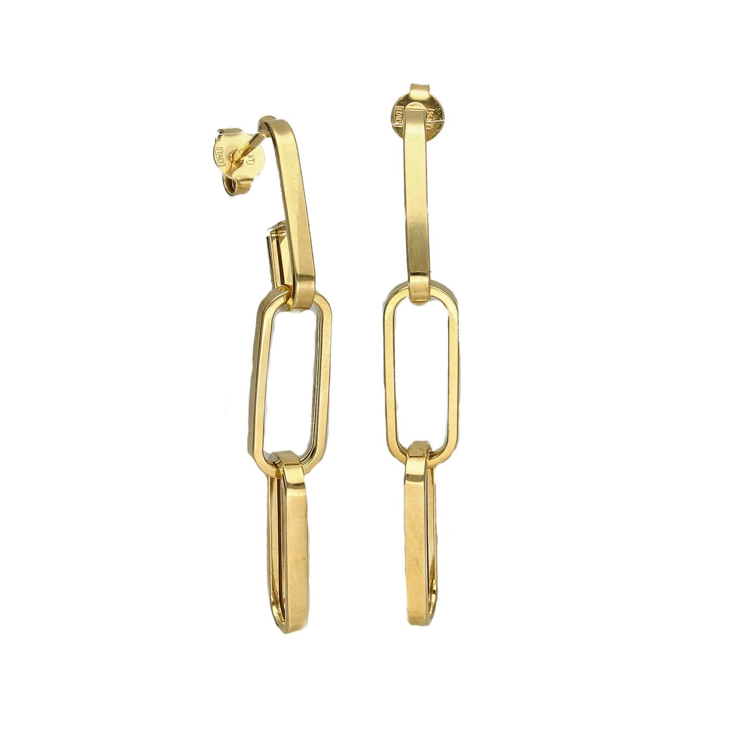Złote kolczyki złączone, gładkie ogniwa DIA-KLC-OR5PF--585.jpg