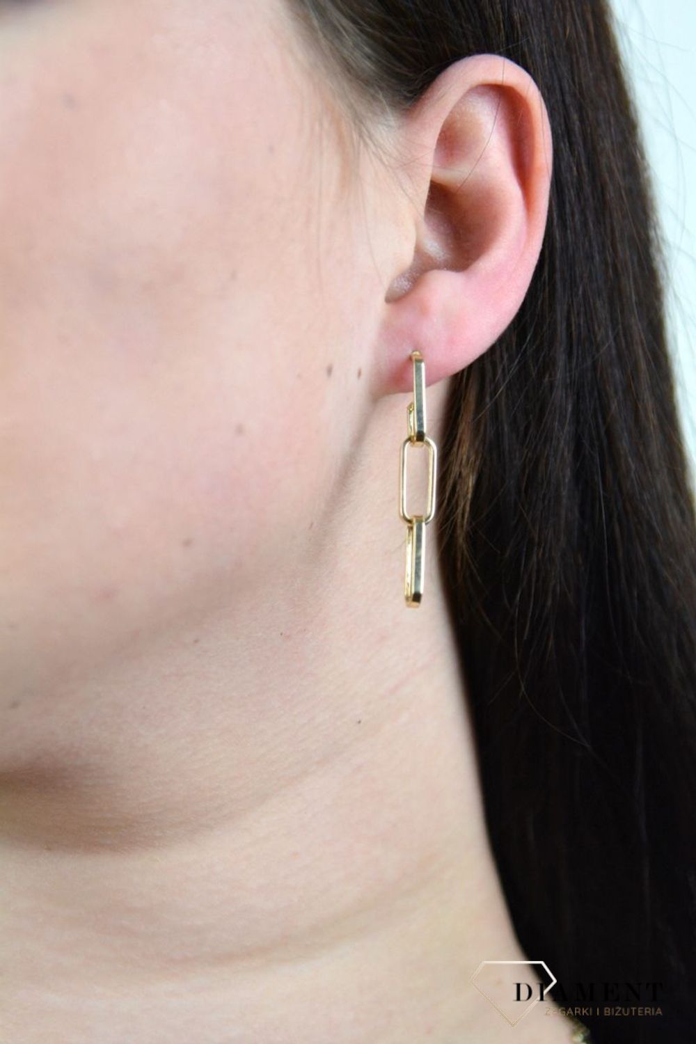 Złote kolczyki złączone, gładkie ogniwa DIA-KLC-OR5PF--585.jpg