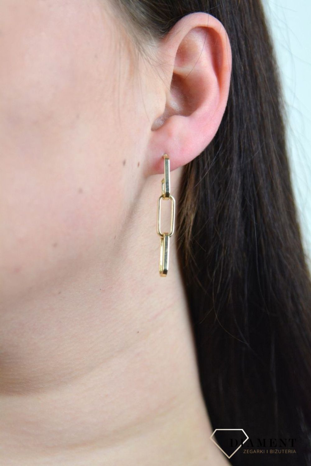 Złote kolczyki złączone, gładkie ogniwa DIA-KLC-OR5PF--585.jpg