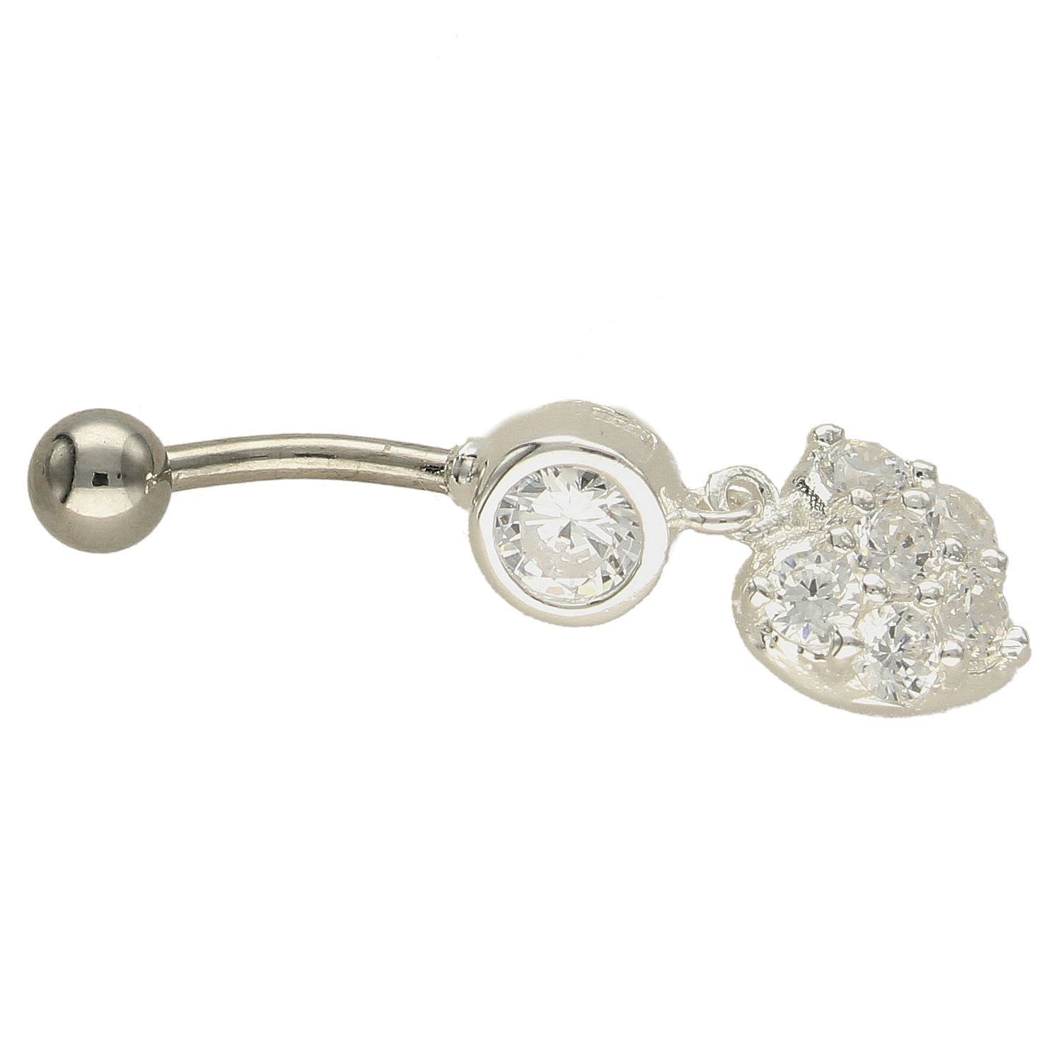 Srebrny kolczyk piercing do pępka wiszące serce DIA-KLC-PBM1443-925.jpg