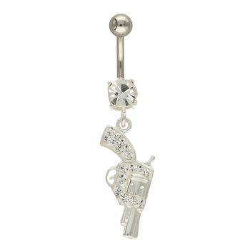 Srebrny kolczyk piercing do pępka wiszący pistolet DIA-KLC-PBM2068-IL-925.jpg
