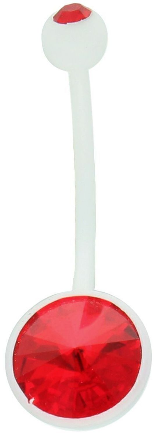 Kolczyk do pępka z czerwoną cyrkonią DIA-KLC-PEPEK-CZERWONY Postaw na odważny kolor i lekkość noszenia! Kolczyk do pępka z tworzywa sztucznego 1.jpg