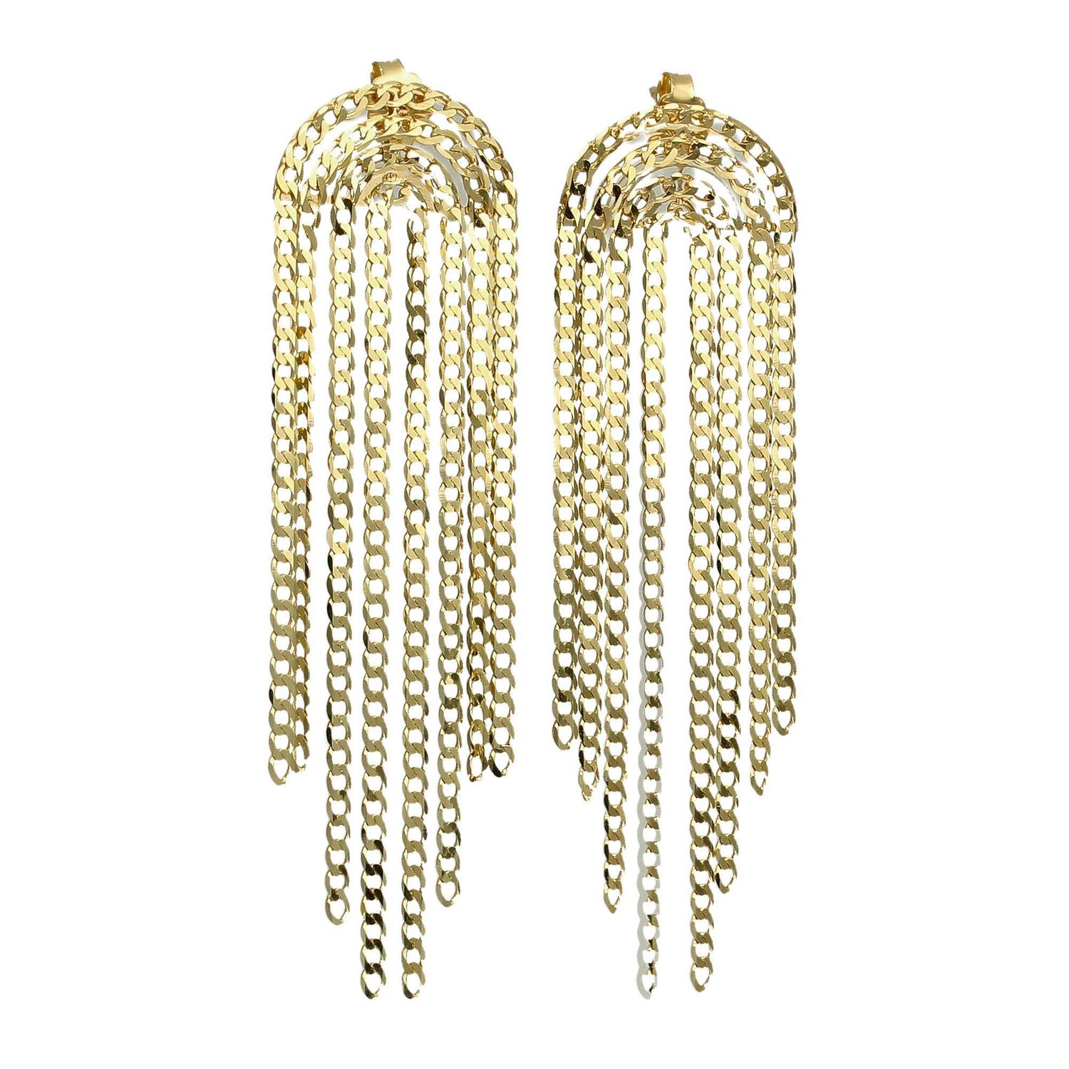 Złote kolczyki duże, wiszące łańcuszki DIA-KLC-RAB02--585.jpg