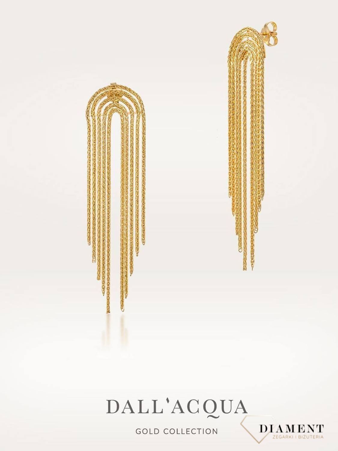 Kolczyki złote wiszące 585. Złote długie kolczyki ze złota próby 585 D0 ST RAB10 OR214610.jpg