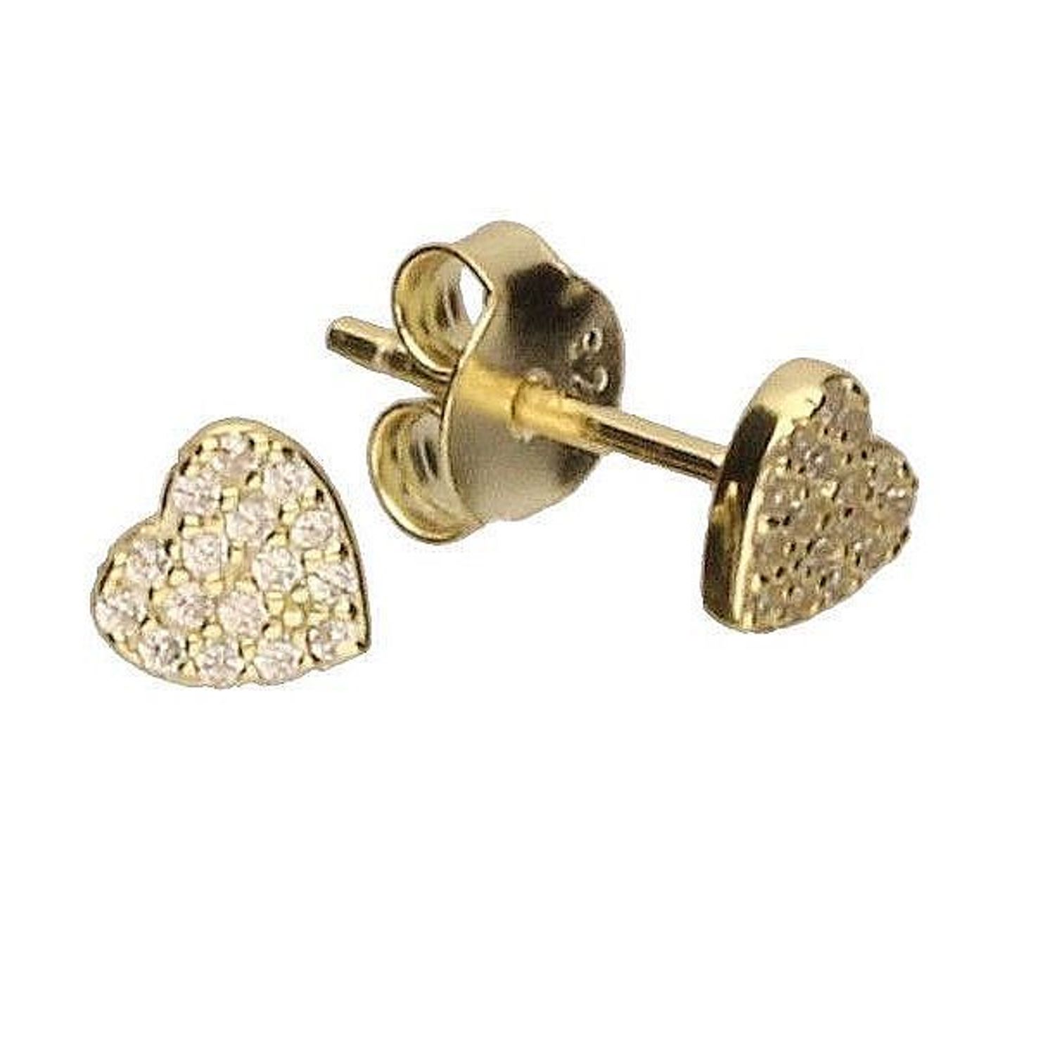 Srebrne kolczyki 925 pozłacane serduszka wkrętki DIA-KLC-RE0703EY-925. Srebrne kolczyki damskie. Srebrne kolczyki dziecięce. RE0703EY.jpg