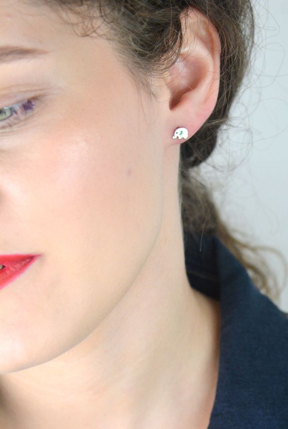 Srebrne kolczyki dla dziewczynki przy uchu słoniki DIA-KLC-SET-1415ERH-925.png