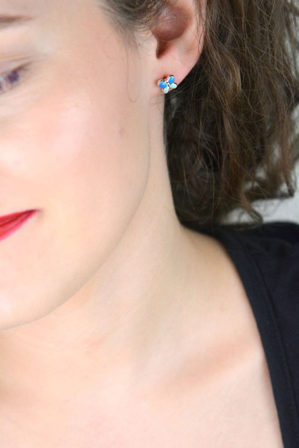 Kolczyki dla dziewczynki 'Niebieskie motylki' DIA-KLC-SET002B-925.jpg