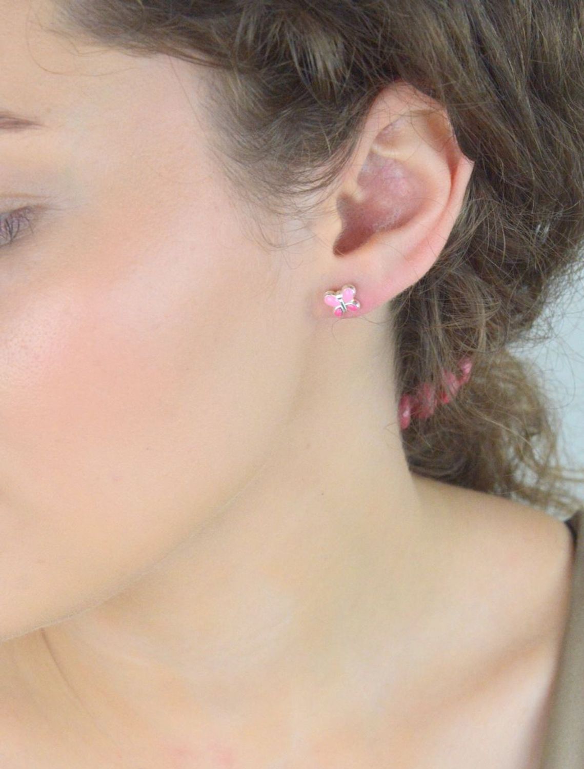 Kolczyki dla dziewczynki na wkrętki 'Różowe motylki' DIA-KLC-SET002P-925.png