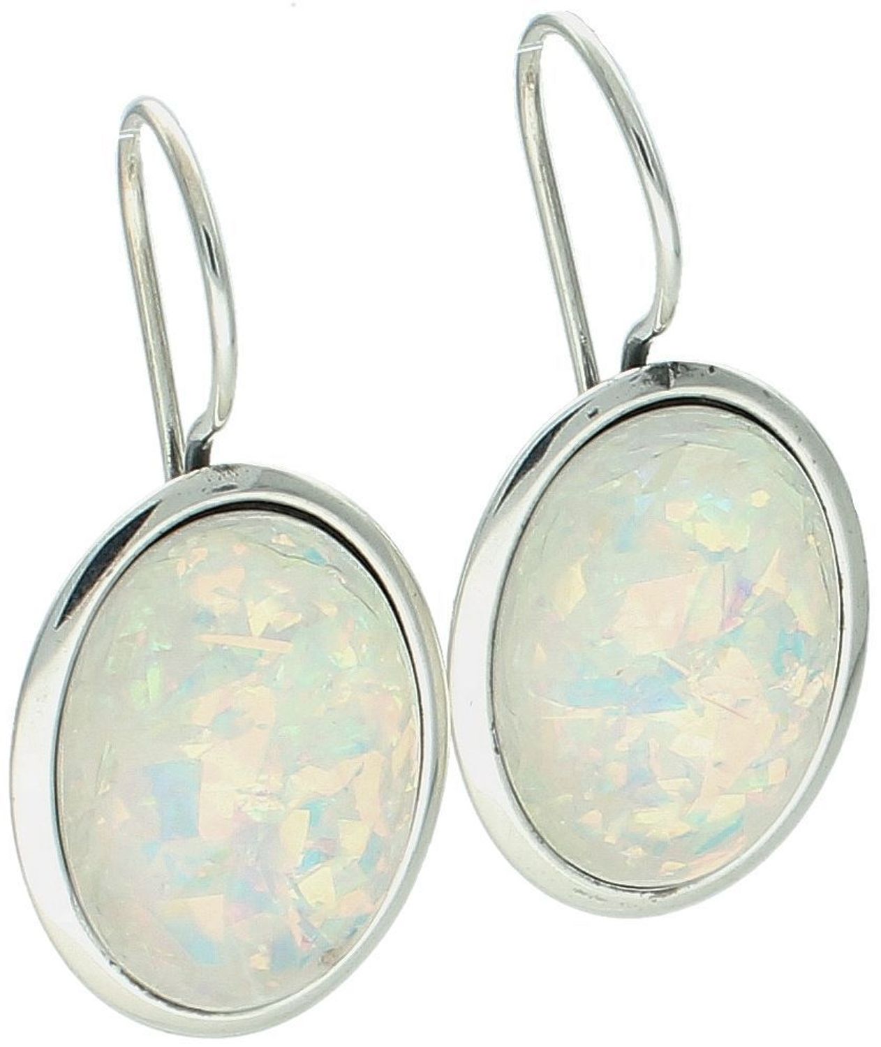 Odkryj eleganckie kolczyki damskie wiszące z syntetycznym opalem. Wykonane ze srebra próby 925, z zapięciem na bigiel angielski. Idealne na prezent i na wyjątkowe okazje.1.jpg