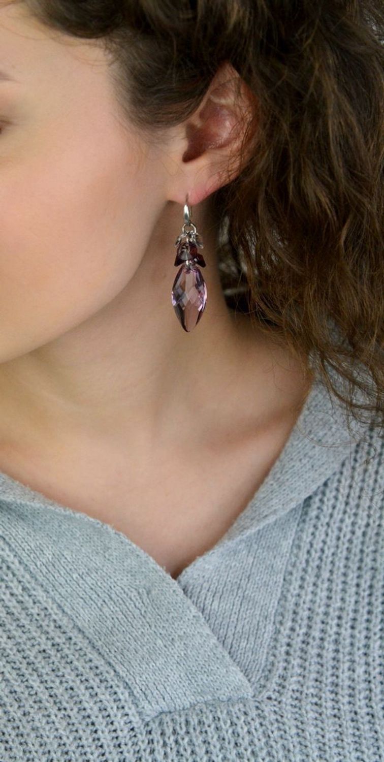 Kolczyki srebrne 925 z 7 opalizującymi kryształami Swarovski. Model DIA-KLC-SWAROVSKI12-9251.jpg