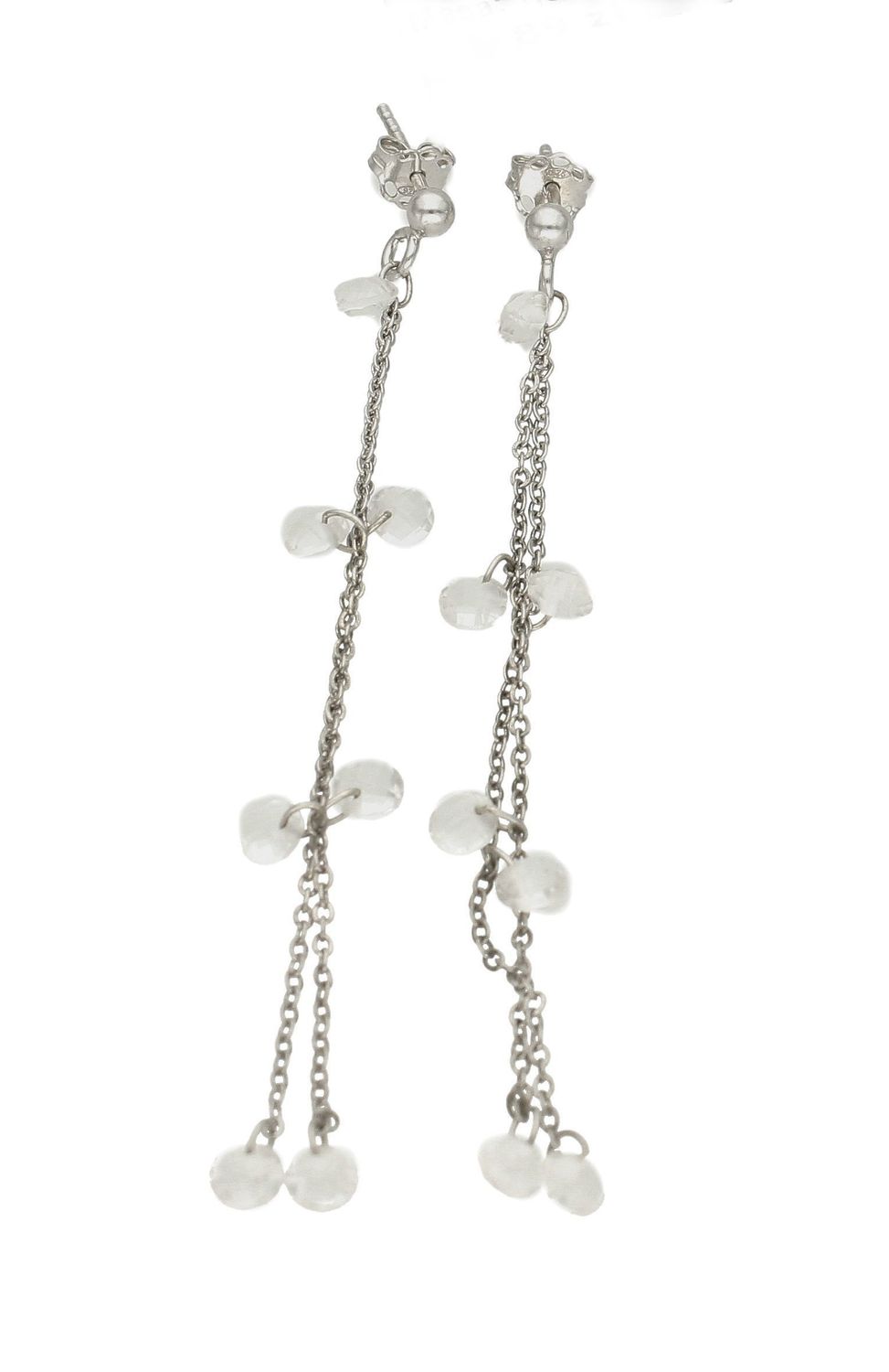 Kolczyki srebrne wiszące łańcuszki z kryształkami białymi DIA-KLC-SWAROVSKI19-925.jpg