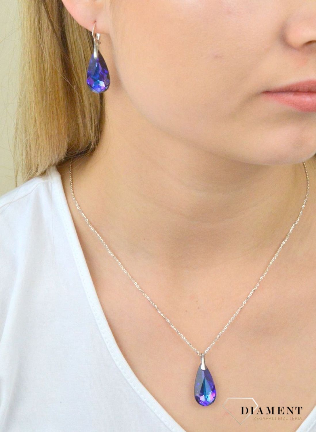 Kolczyki srebrne Kryształ Swarovskiego  DIA-KLC-SWAROVSKI2-925. Kolczyki srebrne z kryształem. Kolczyki z kryształem Swarovskiego. Biżuteria Swarovskiego. Kolczyki  (3).JPG