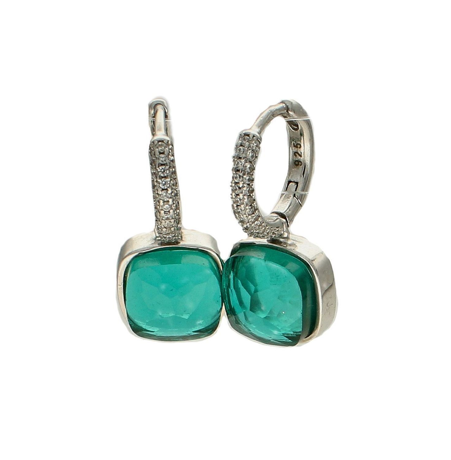 Kolczyki srebrne cyrkonia kwadrat zielony DIA-KLC-SWAROVSKIgreen-925.jpg