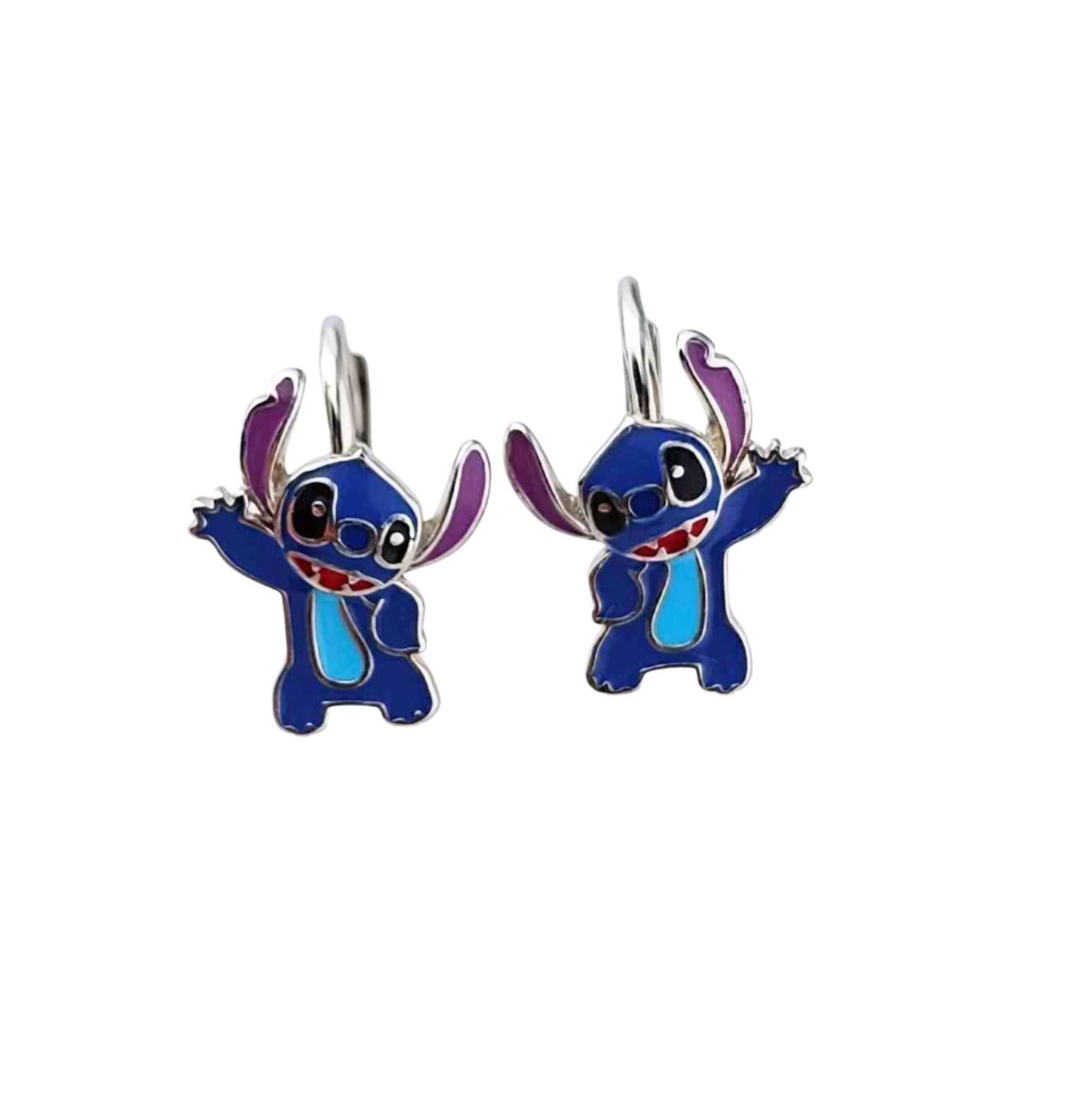Srebrne kolczyki Stitch DIA-KLC-Stitch2-925 próba 925 z kolorową emalią – bigiel angielski.jpg