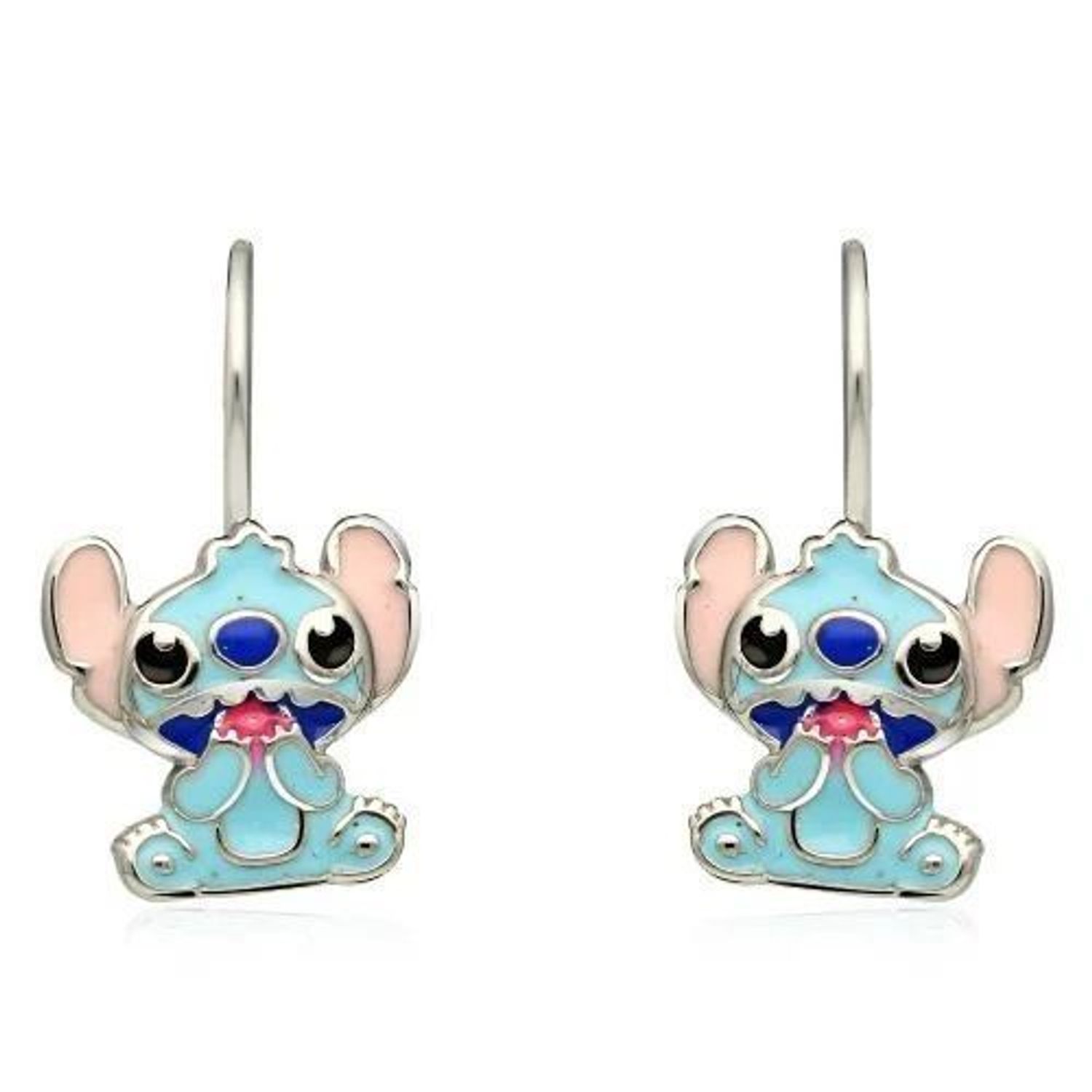 Srebrne kolczyki Stitch DIA-KLC-Stitch4-925 z kolorową emalią – zapięcie angielskie.jpg