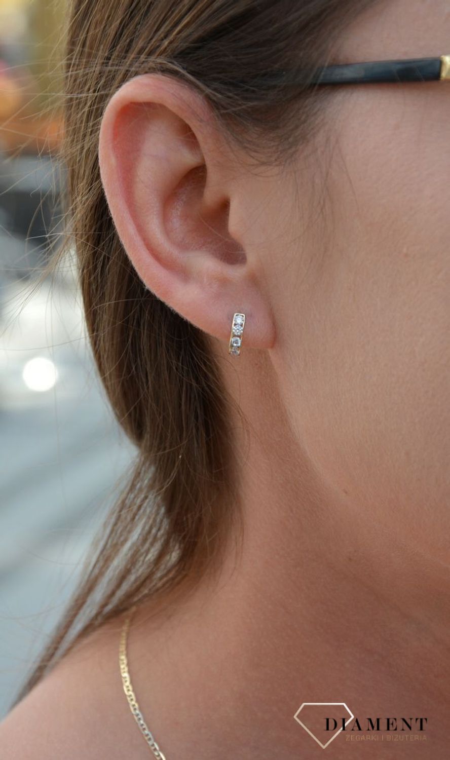 Złote kolczyki dla dziewczynki z białą cyrkonią DIA-KLC-T5-A1-375.jpg
