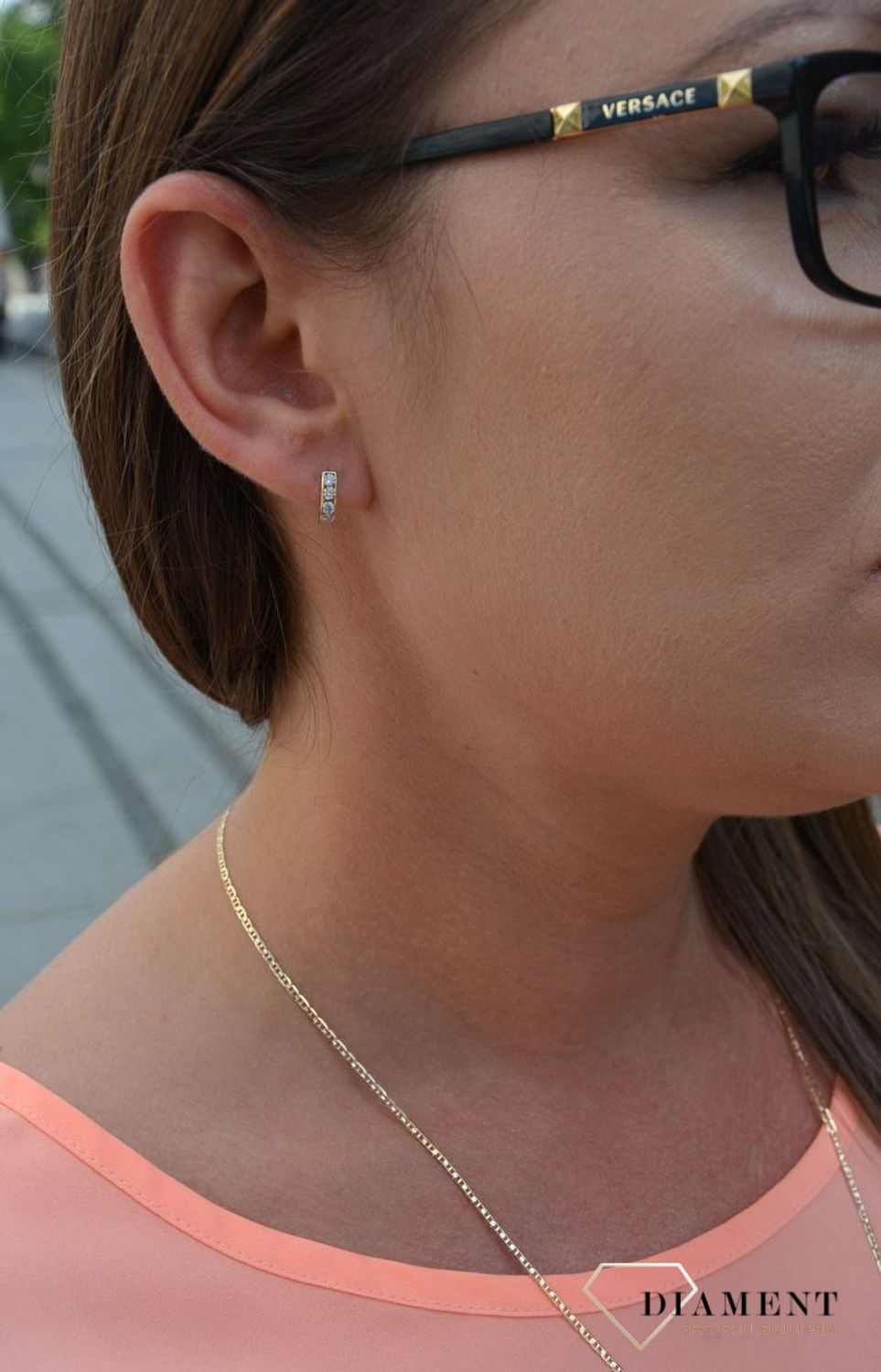 Złote kolczyki dla dziewczynki z białą cyrkonią DIA-KLC-T5-A1-375.jpg