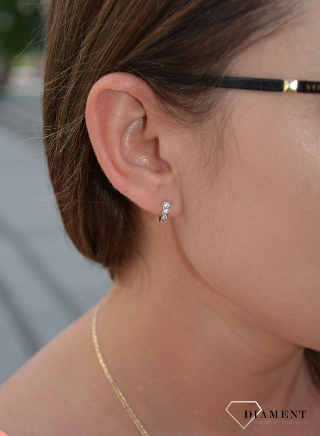 Złote kolczyki dla dziewczynki z białą cyrkonią DIA-KLC-T5-A1-375.jpg