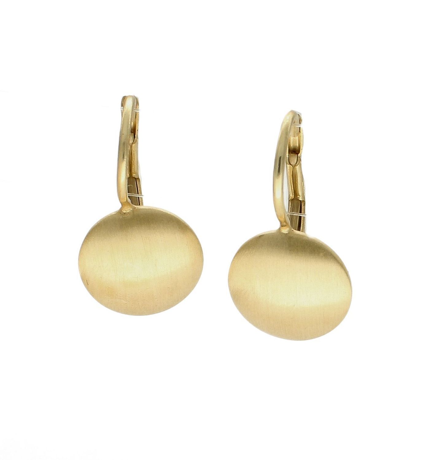 Srebrne kolczyki okrągłe matowe w pozłoceniu DIA-KLC-Z0310220-925. Kolczyki wykonane z srebra próby 925 w pozłoceniu żółtego złota. Biżuteria w macie to jeden z najnowszych trendów. Modne kolczyki będą doskonałym prezentem..jpg