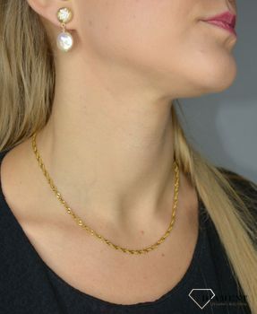 Srebrne kolczyki z perłami wiszące pokryte złotem DIA-KLC-Z4180047-925 Kolczyki srebrne pozłacane z naturalną perłą (2).JPG