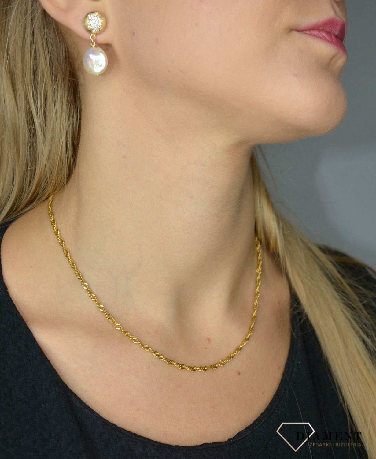 Srebrne kolczyki z perłami wiszące pokryte złotem DIA-KLC-Z4180047-925.jpg