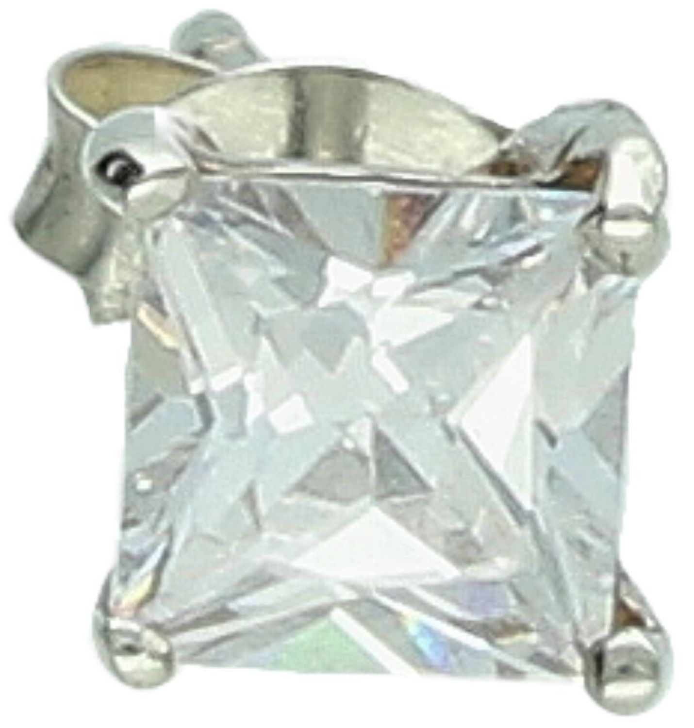 Elegancki pojedynczy srebrny kolczyk z kwadratową cyrkonią, wykonany ze srebra próby 925. Minimalistyczny i uniwersalny detal do codziennych i eleganckich stylizacji.1.jpg