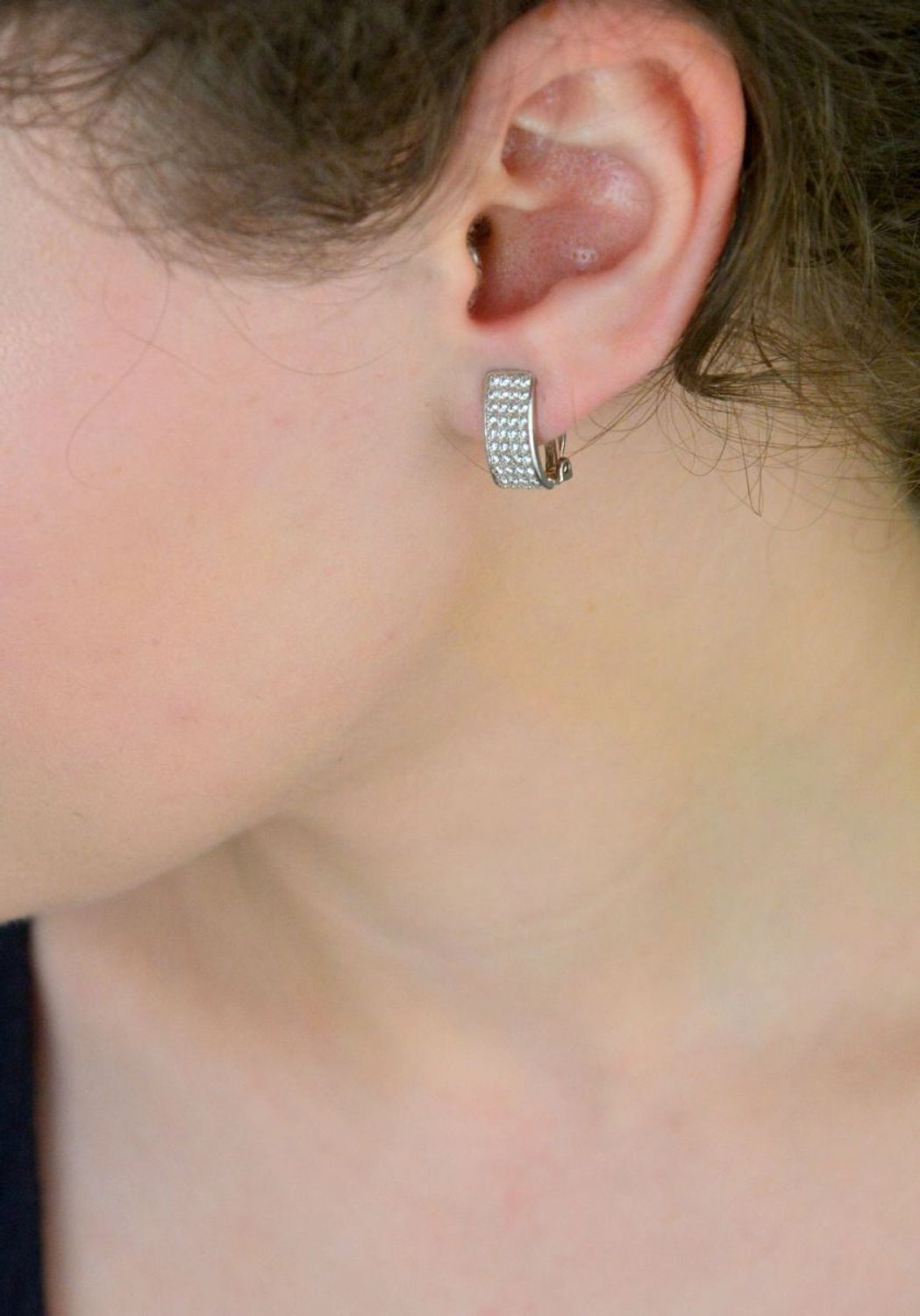 Klipsy damskie srebrne prostokątne zdobione cyrkoniami próba 925, DIA-KLI-10554-925.jpg