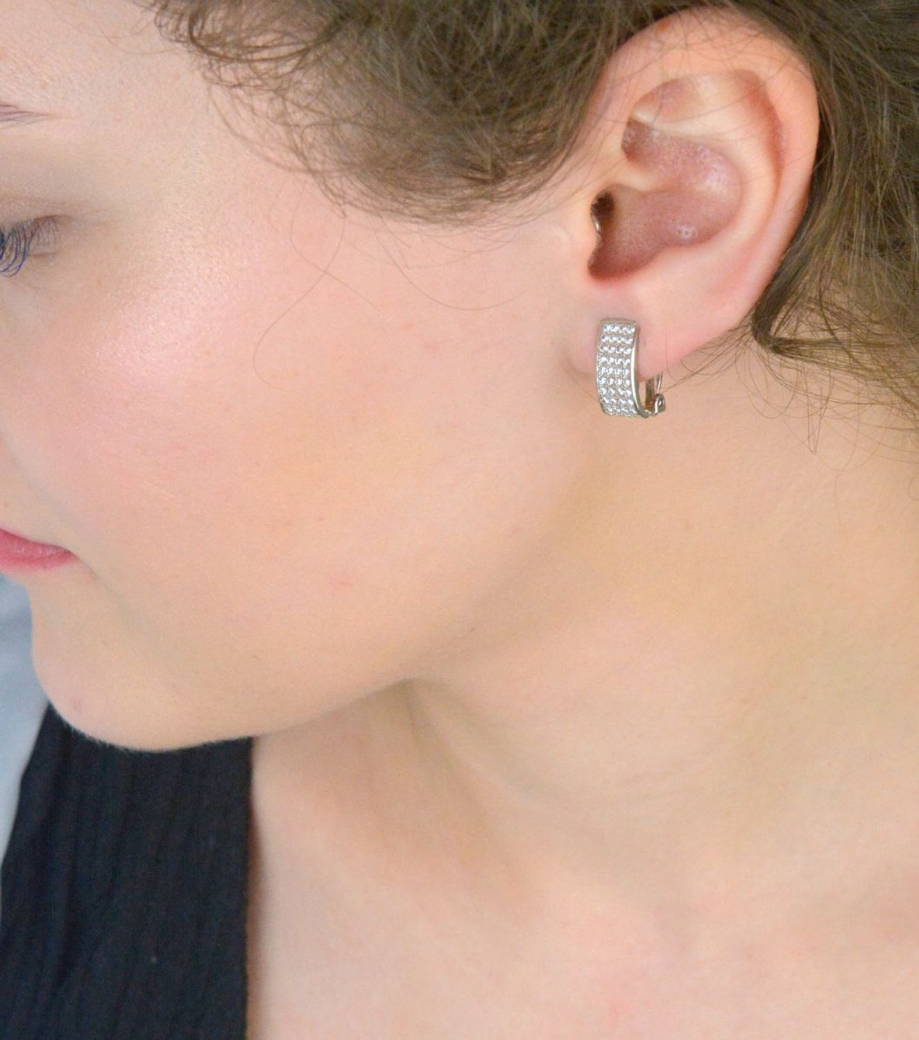 Klipsy damskie srebrne prostokątne zdobione cyrkoniami próba 925, DIA-KLI-10554-925.jpg