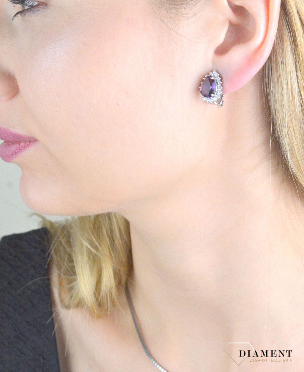 Klipsy srebrne z fioletową cyrkonią łezką DIA-KLI-10928-925.jpg