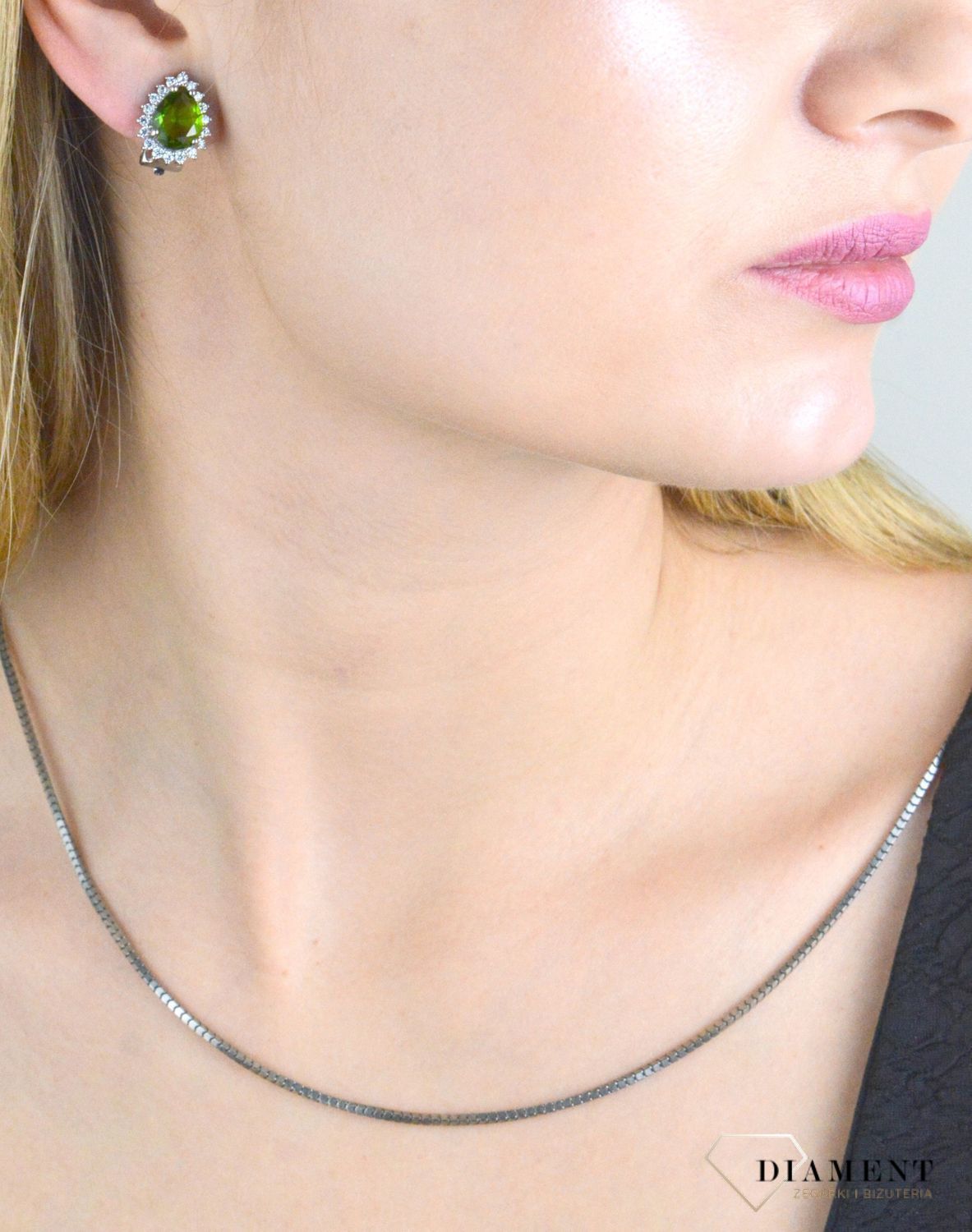 Klipsy srebrne z zieloną cyrkonią łezką DIA-KLI-10929-925.jpg