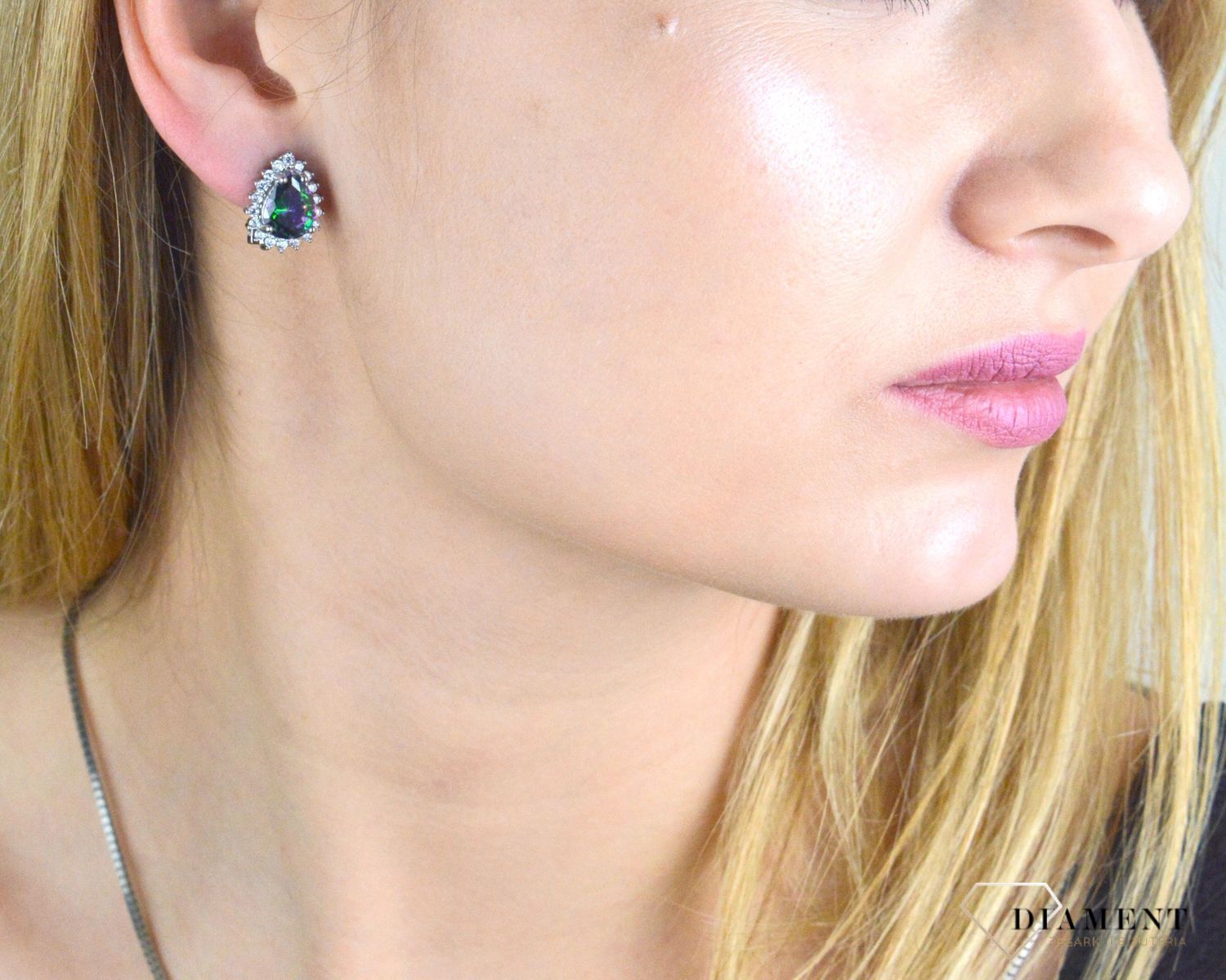 Klipsy srebrne z zielono-fioletową cyrkonią łezką DIA-KLI-10930-925.jpg