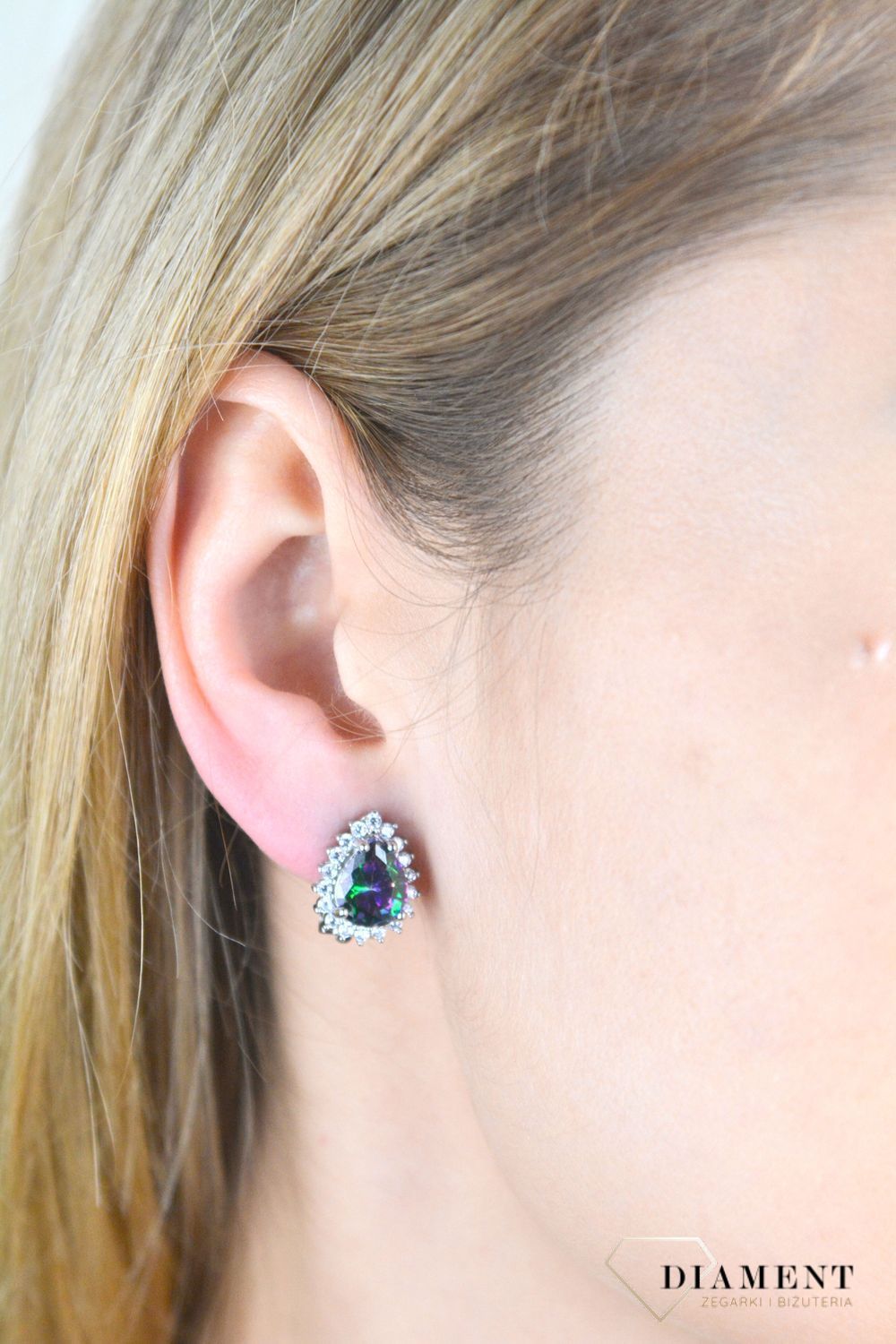 Klipsy srebrne z zielono-fioletową cyrkonią łezką DIA-KLI-10930-925.jpg