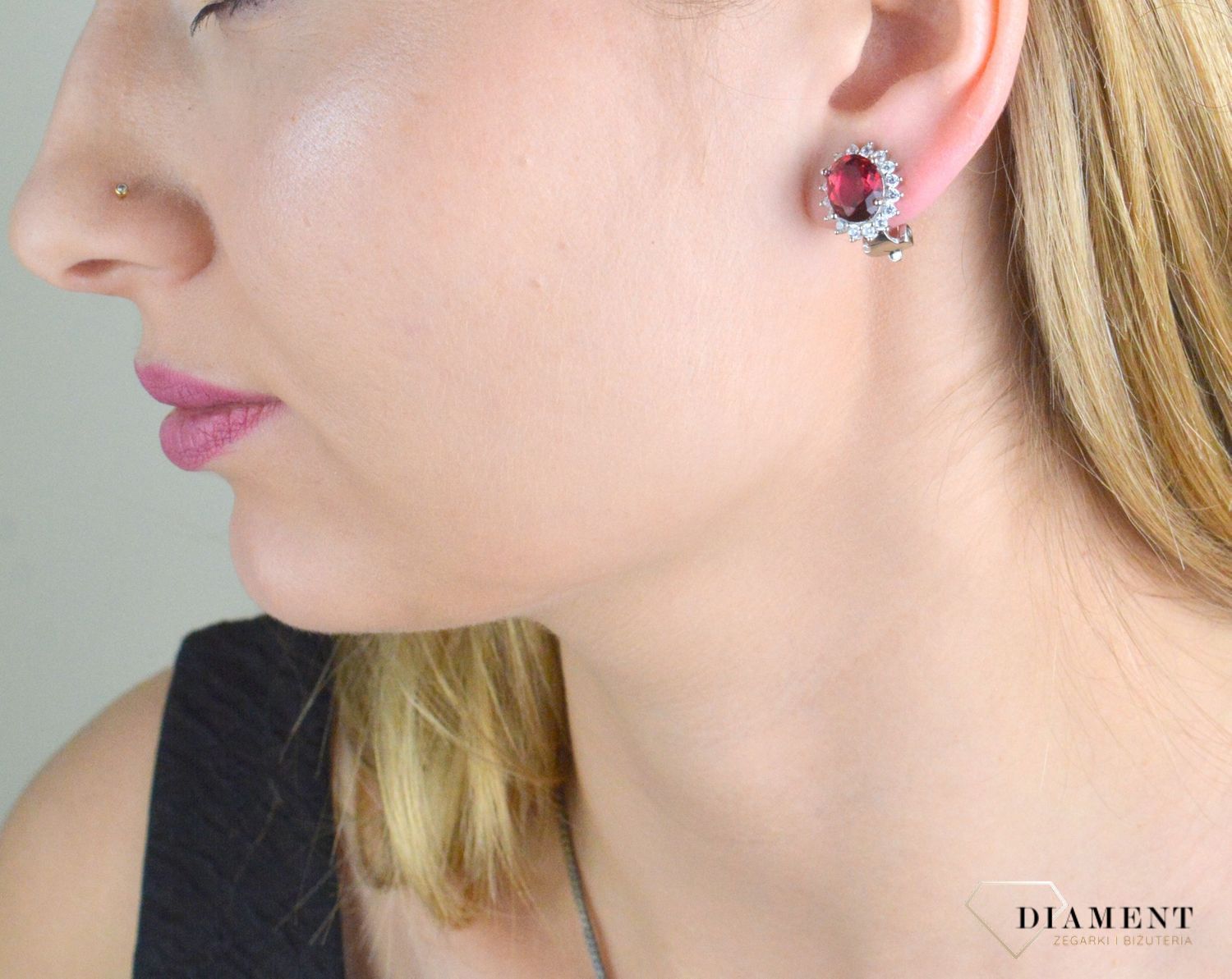 Klipsy srebrne z owalną czerwoną cyrkonią DIA-KLI-10933-925.jpg