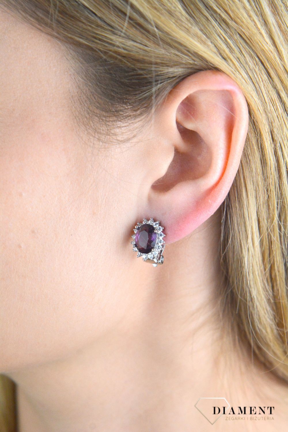 Klipsy srebrne z owalną fioletową cyrkonią DIA-KLI-10935-925.jpg