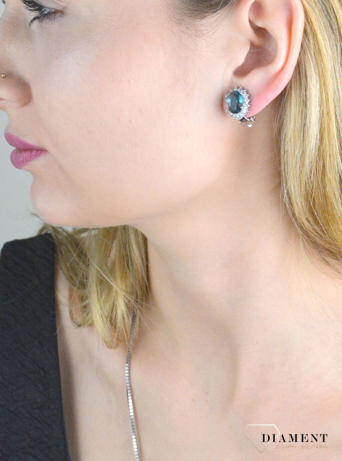 Klipsy srebrne z owalną niebieską cyrkonią DIA-KLI-10936-925.jpg